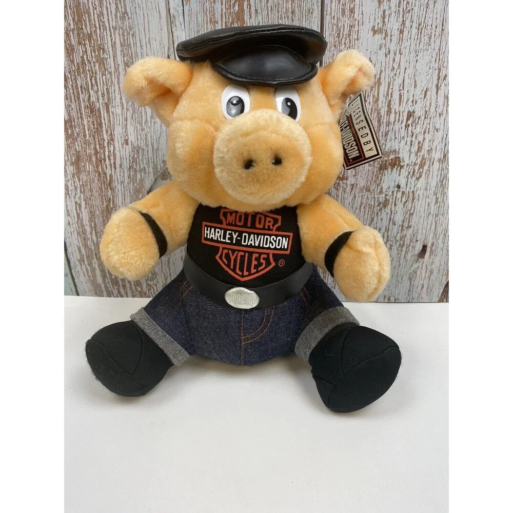 VTG Harley Davidson Motorcycle Biker Stuffed Plush Pig Hog 7 Inches 1993 w/Tags